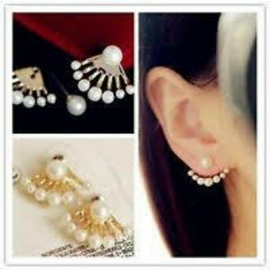 Popular Ultra Modern Faux Pearl Sleeve Earrings